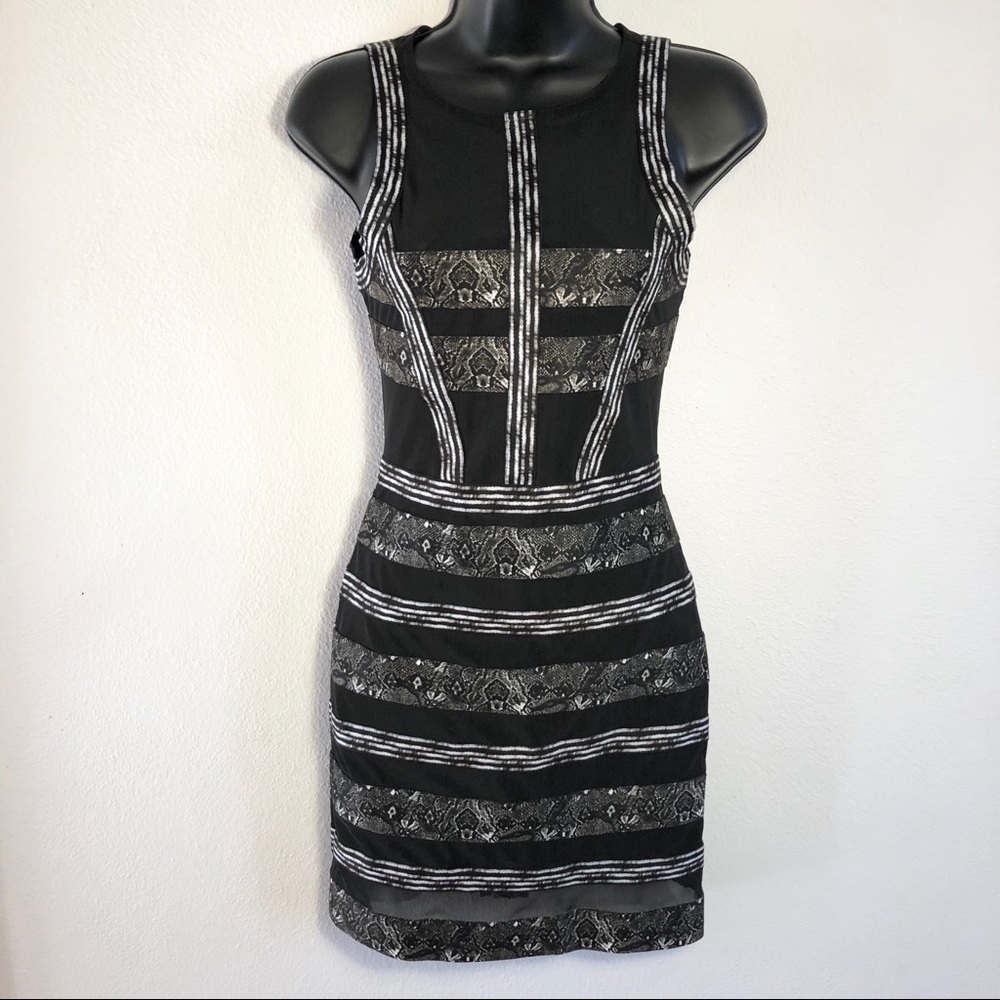 Nasty Gal XXS Black bandage Body Con dress